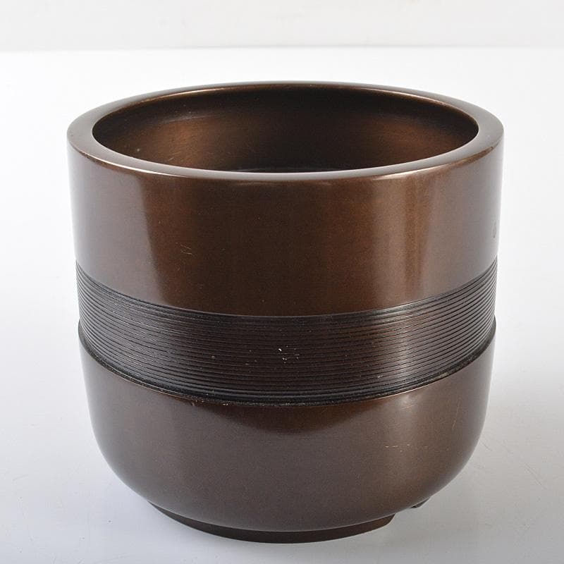 茶道具　釜師　角谷興兵衛造　唐金筋　火入　共箱　C　R6499