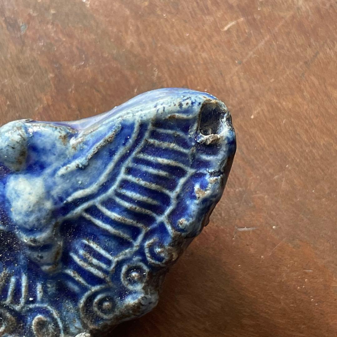 李朝　瑠璃釉　蝶形　水滴　文房具　書道具　李朝時代