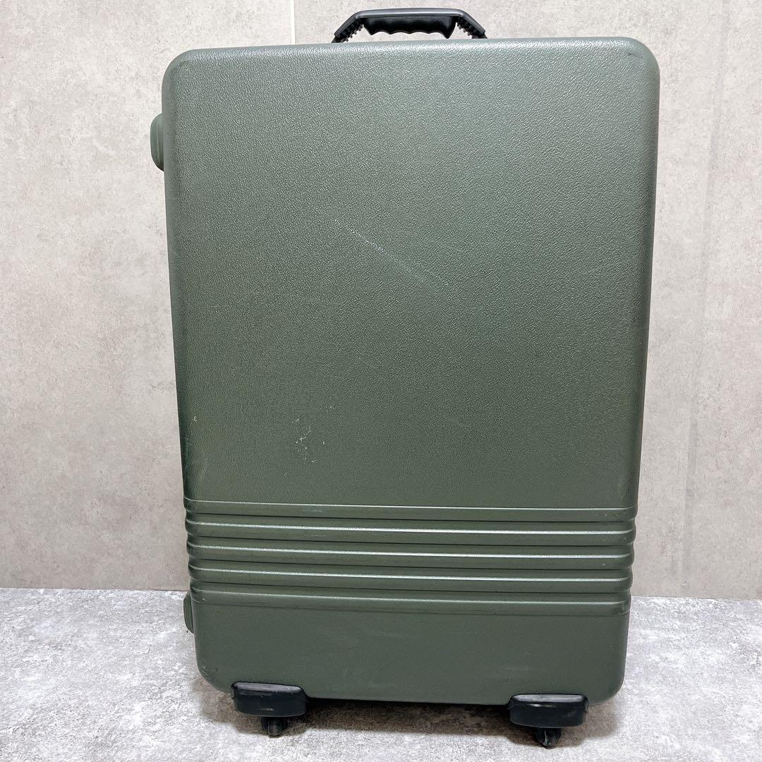サムソナイト カーキ ハード 革 スーツケース キャリーバッグ 大容量 鍵 4輪