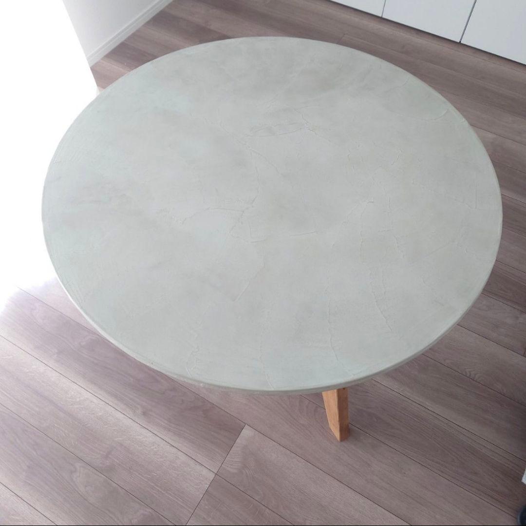 使用期間3ヶ月！ラウンドテーブル　 ホワイト系 ライトグレー　円形｜丸テーブル