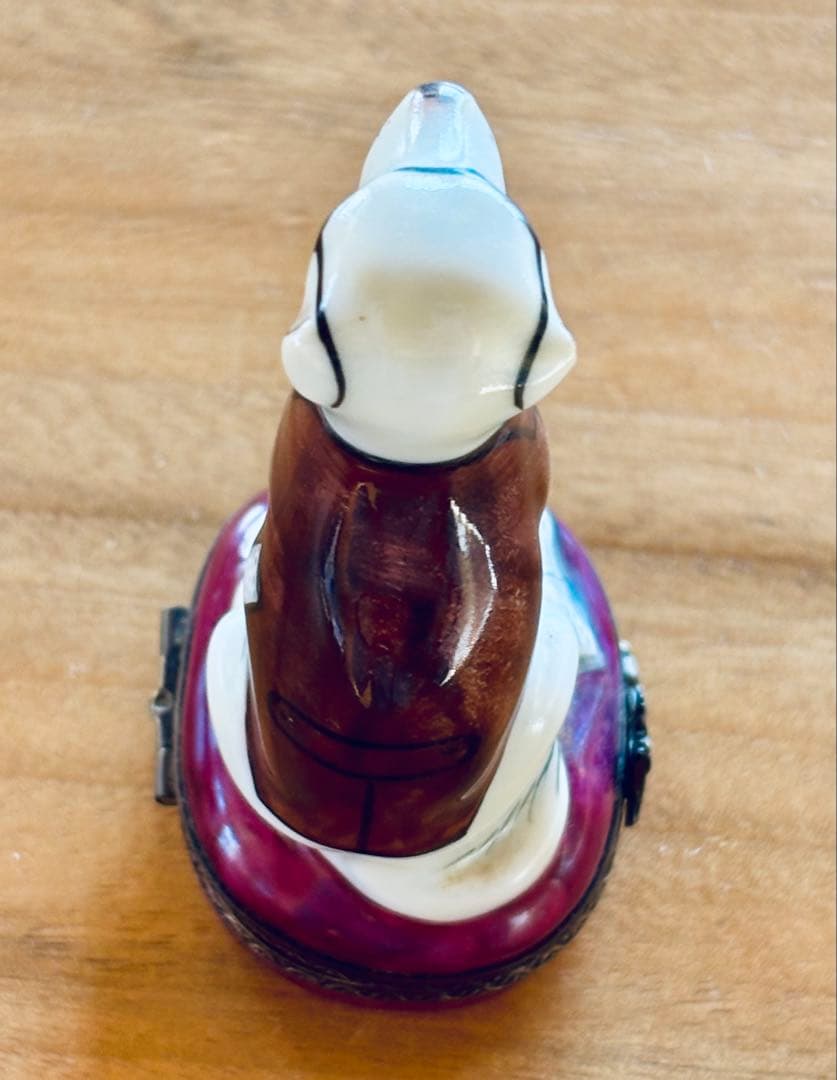 フランス リモージュ焼き ピルケース メガネの犬