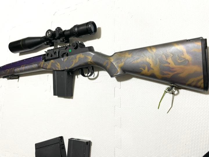 東京マルイm14 荒野行動スキン　紫鬼　動作確認済　多弾マガジン3本付　一点物