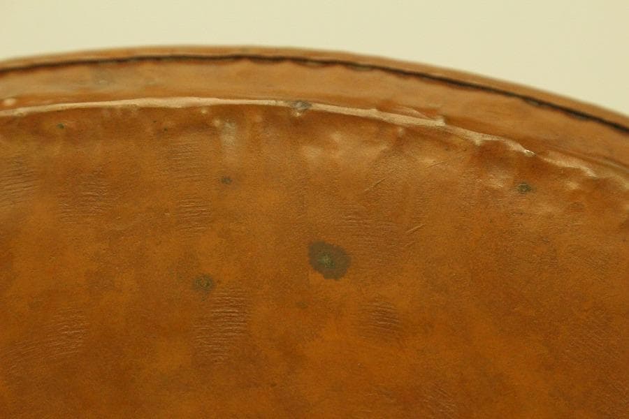 煎茶盆 銅槌目円盆 蔵苑造 共箱(ZE363)