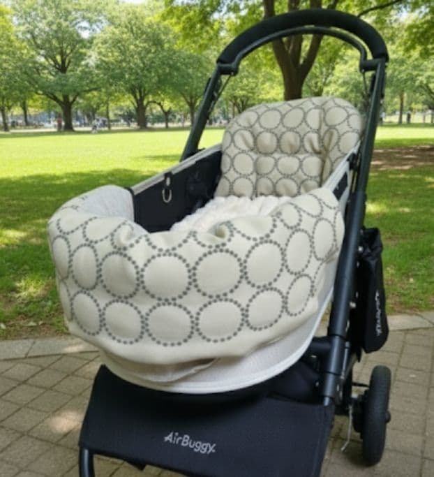 ❤年中使える❤ペットカートコンフォーター❤タンバリン✕コットンリネン（ベージュ）