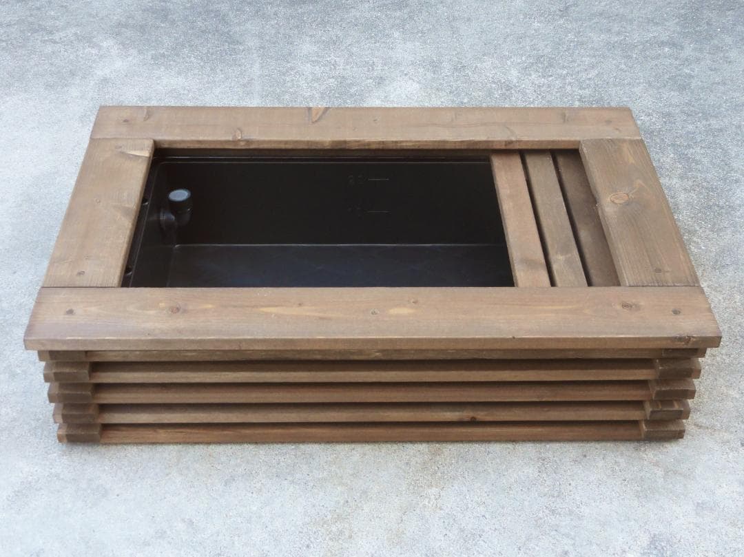 ビオトープ 25L トロ舟＆木枠セット（棚付き）メダカ・金魚飼育用