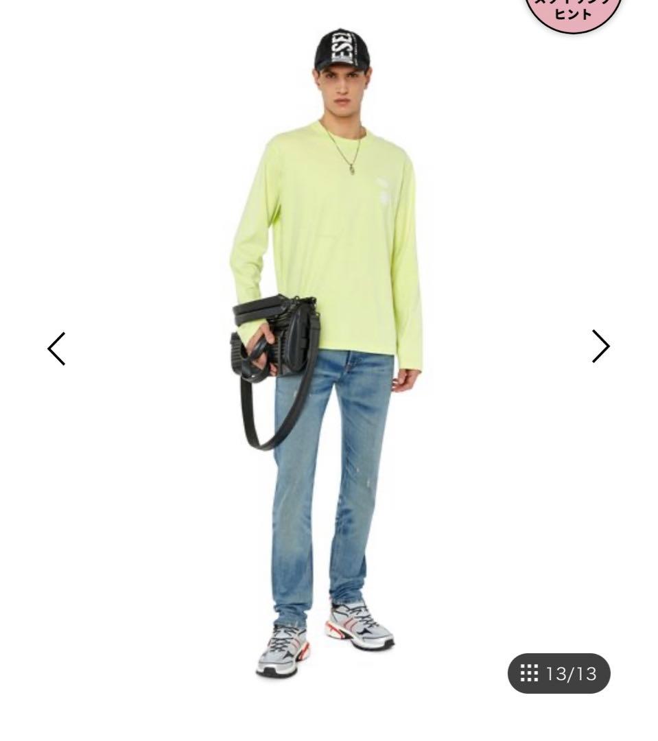 DISEL ロンT ネオンイエロー　蛍光黄色