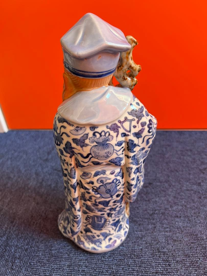 919 九谷焼　絵付　寿老人　置物　時代物