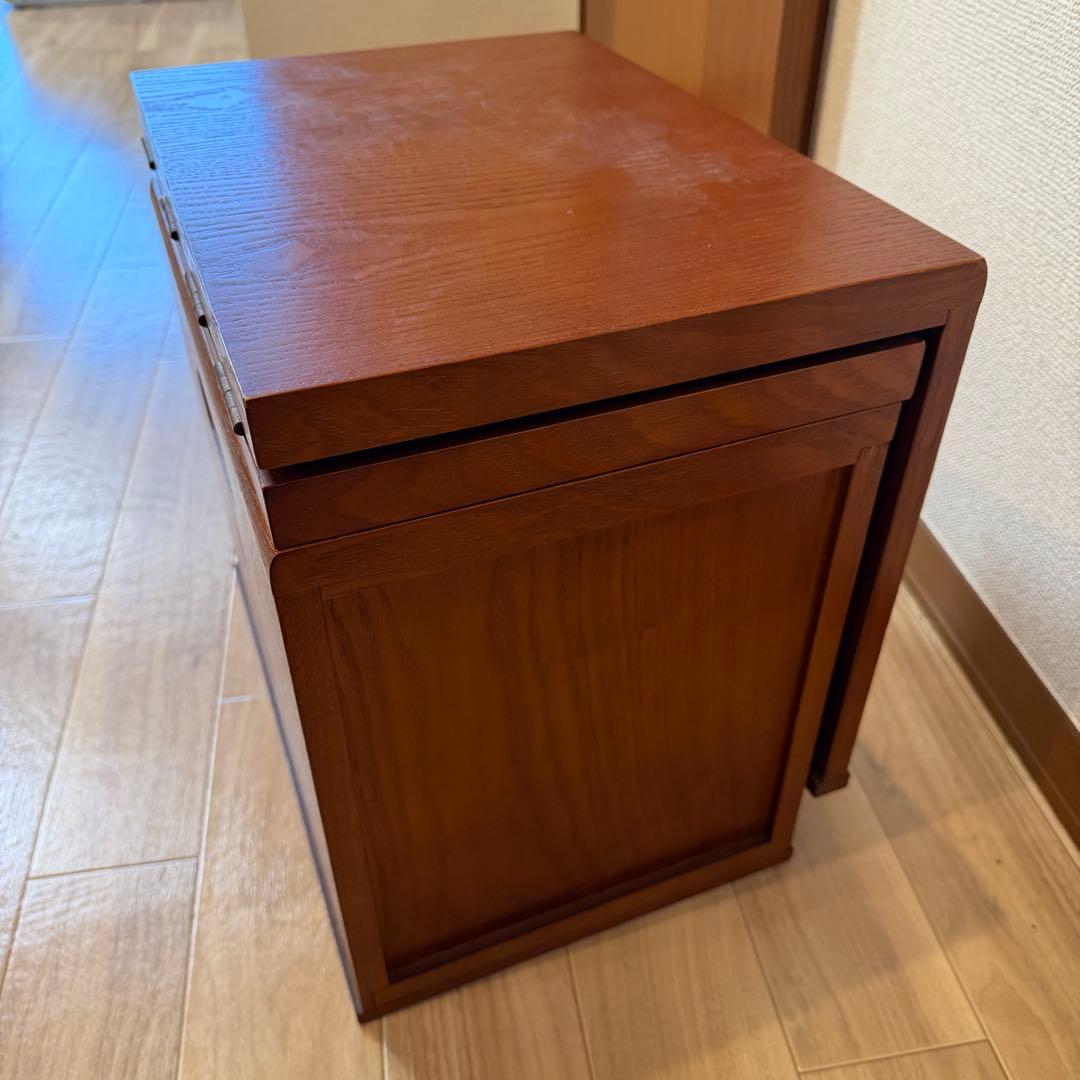 折りたたみ式文机　片袖　引き出し3杯　和家具 木製デスク　書斎