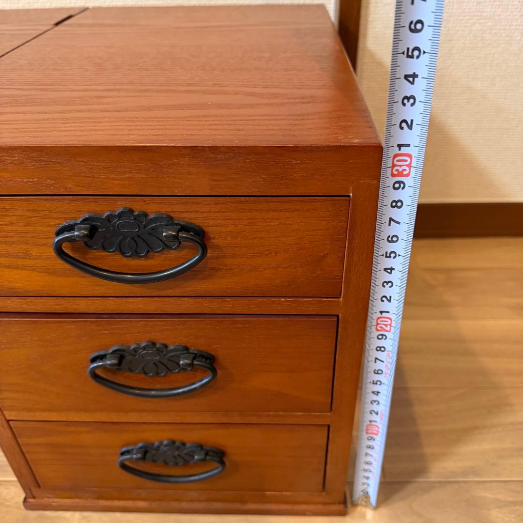 折りたたみ式文机　片袖　引き出し3杯　和家具 木製デスク　書斎