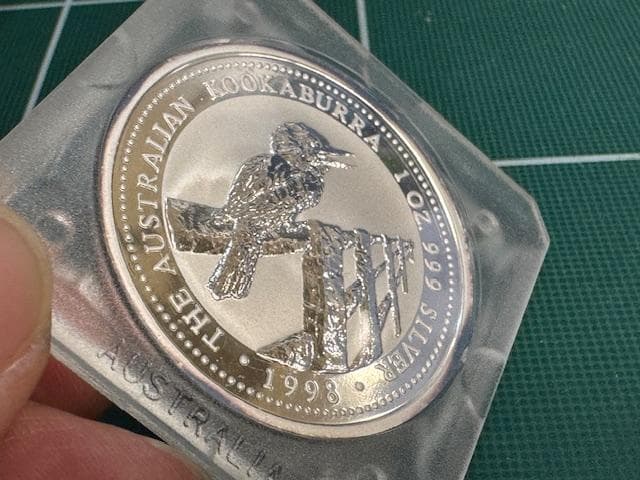 1998年　オーストラリア ワライカワセミ　1オンス銀貨　オリジナルケース付き
