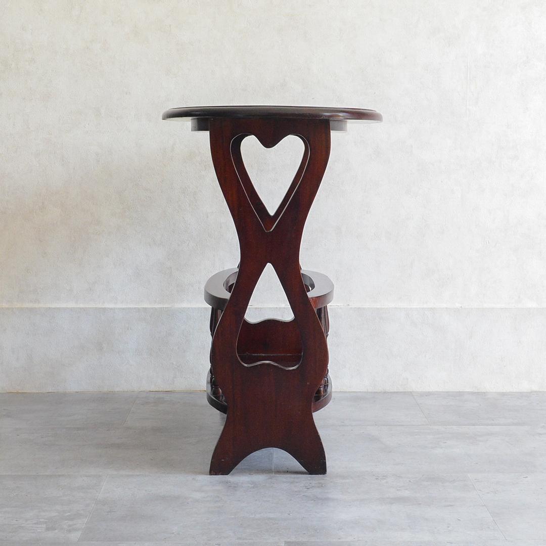 クラシック サイドテーブル オーバル マガジンラック ワインテーブル 雑誌収納