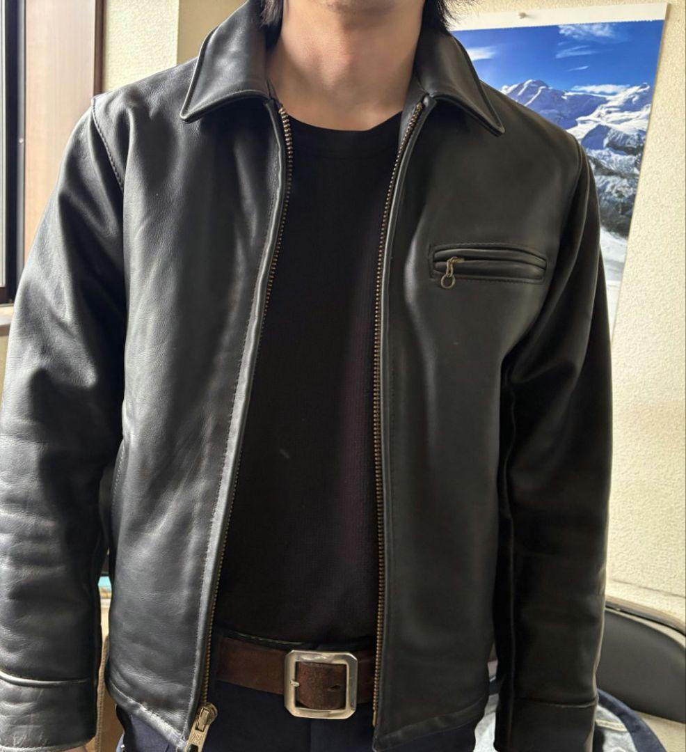 最終値下げショット　シングルライダース　黒　本革　サイズ 36
