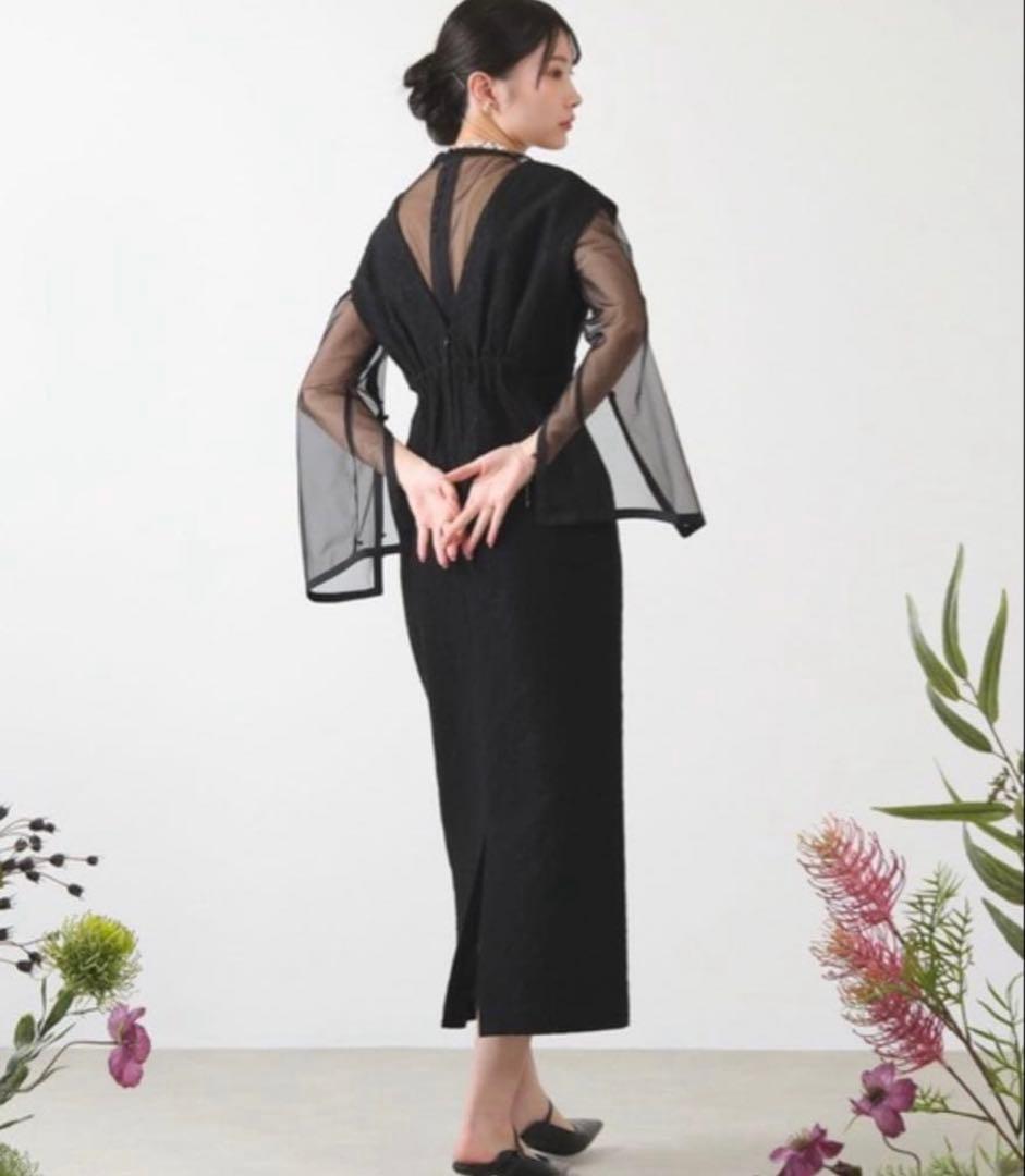 kana カナ ジャガードワンピース チュール トップス セット M ブラック