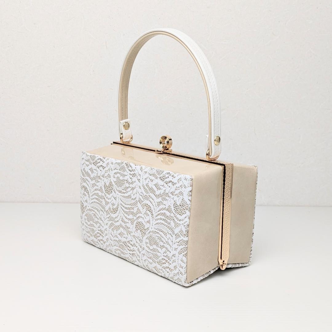 和装 草履 バッグ セット レース×ラメ 白 ベージュ フリーサイズ u73-1
