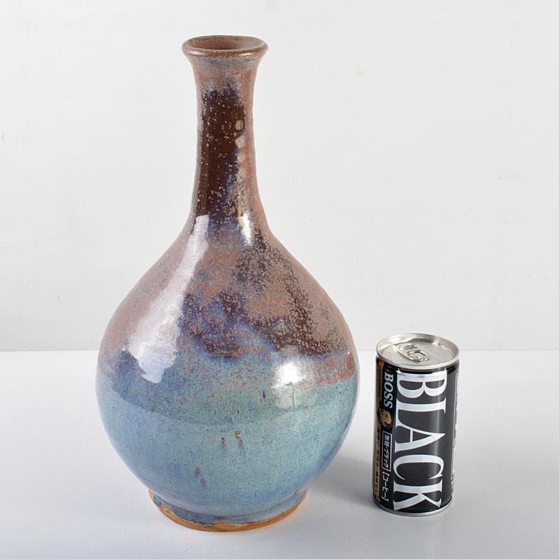 中国　海鼠釉　窯変　長顎瓶　N　R5927B