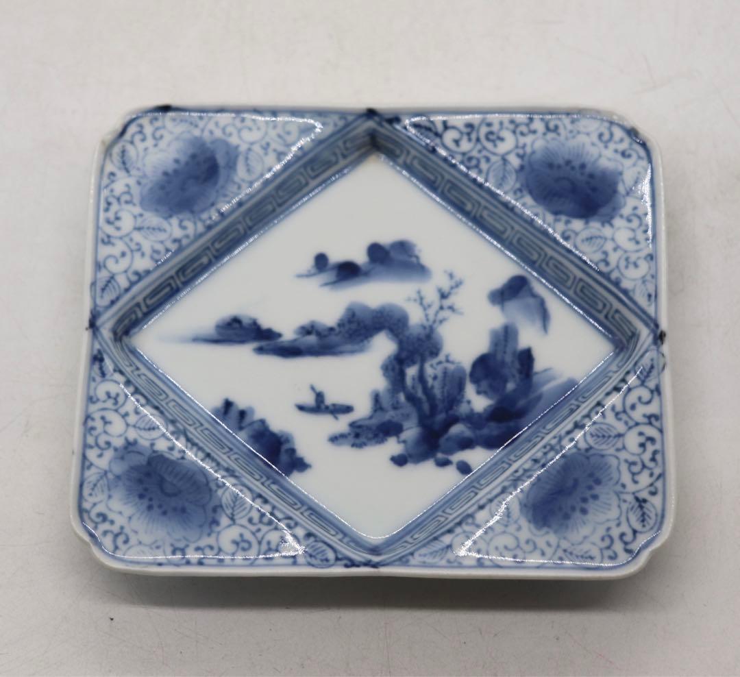 時代　伊万里　染付　寿司皿&豆皿10点セット　送料込み1125