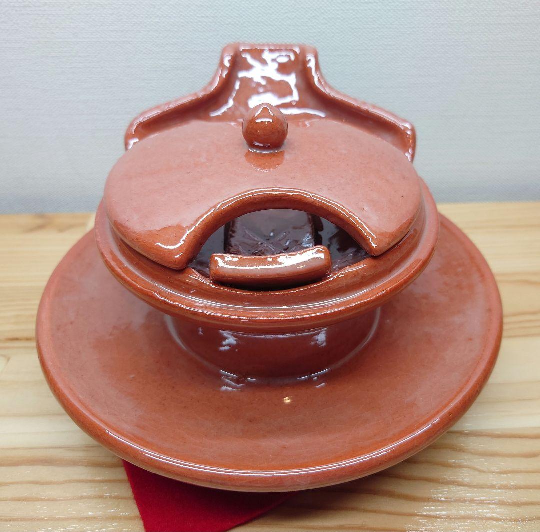 送料込【逢絢亭】茶道具 夜咄道具 するめ瓦 楽焼 赤楽 川嵜和楽 紙箱入り