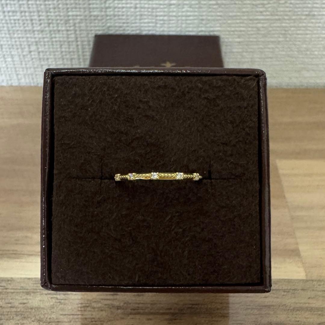 agete k18 ダイヤモンドピンキーリング