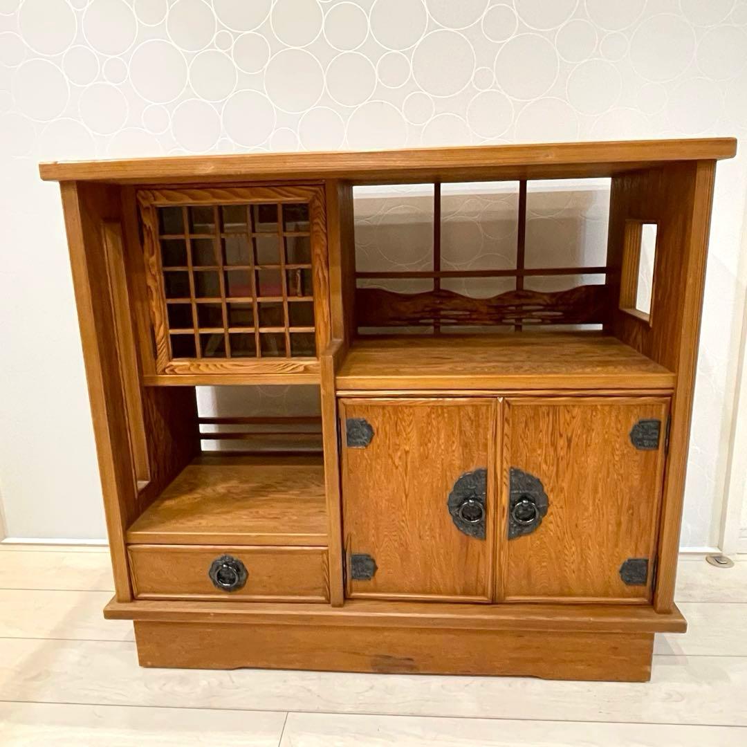 【希少】世界遺産屋久杉 茶棚 キャビネット 飾り棚 茶箪笥 和家具 焼印