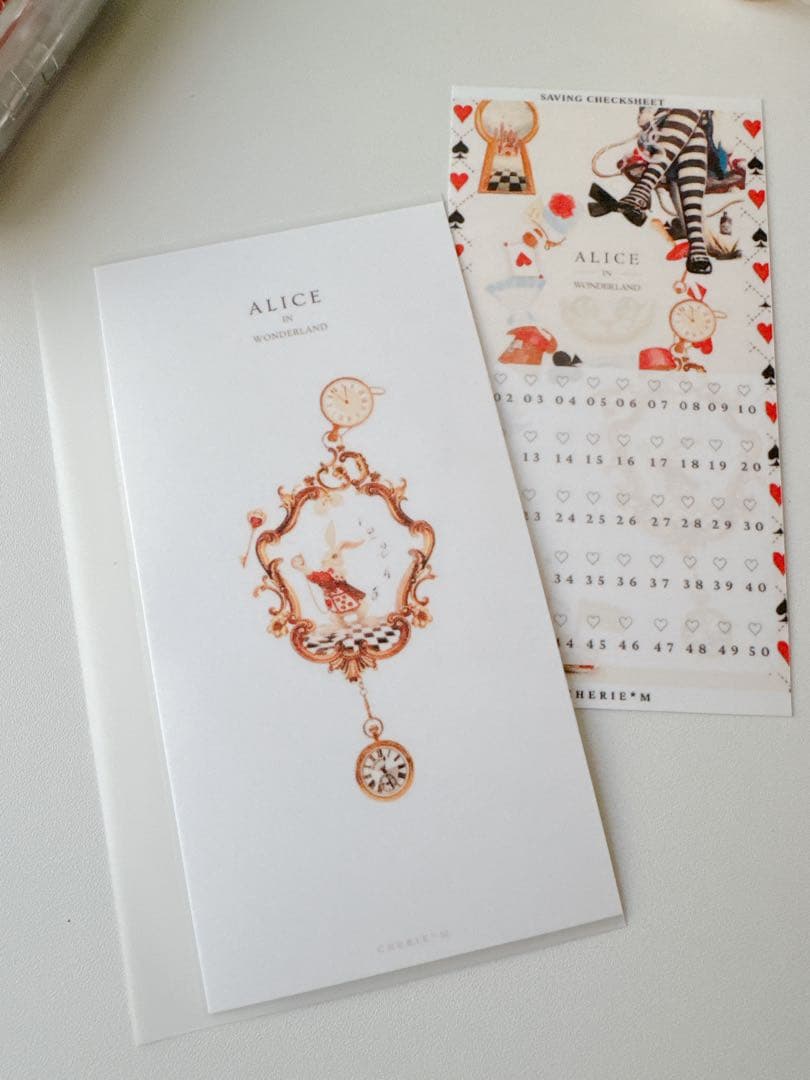 A6リフィル Alice in Wonderland checksheet