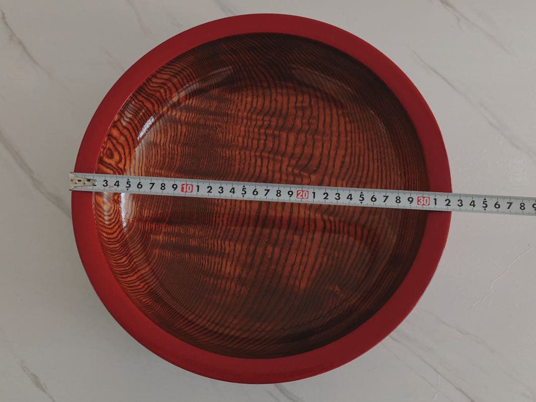 深鉢栃 ；面朱 32.5cm木製国産 漆塗り　未使用品