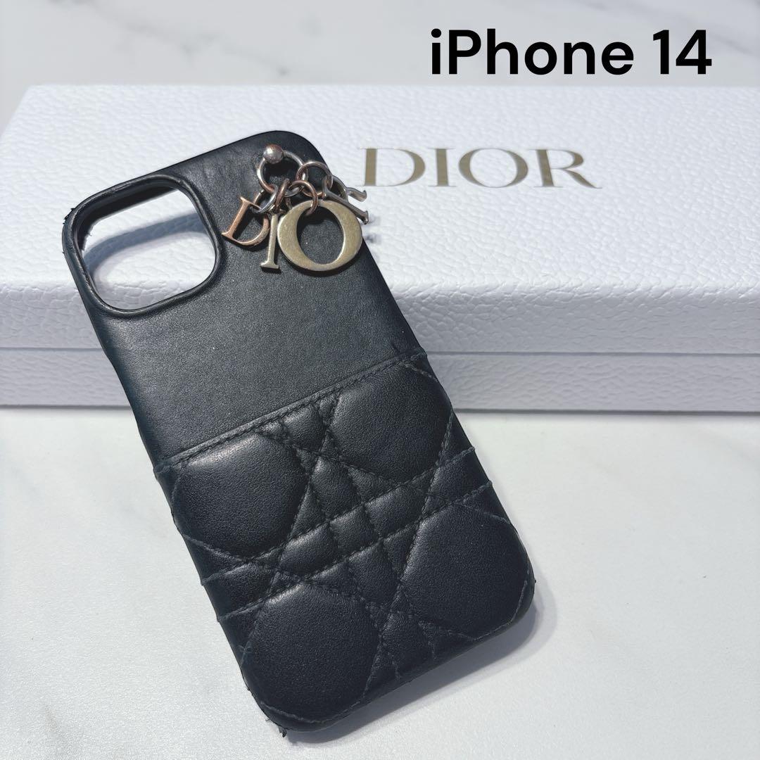［正規品］Dior ディオール　iPhone 14ケース　黒 キルティング