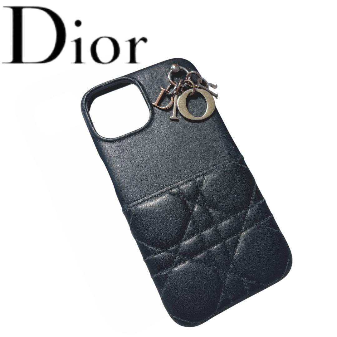 ［正規品］Dior ディオール　iPhone 14ケース　黒 キルティング