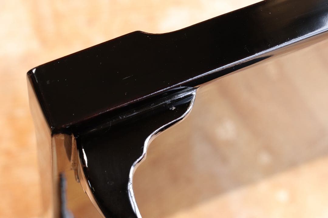 木製　黒塗　四方膳　二客　脚付　四君子　金蒔絵　茶懐石