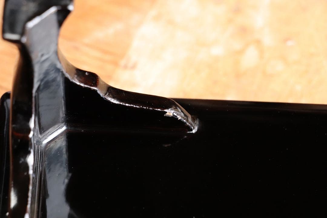 木製　黒塗　四方膳　二客　脚付　四君子　金蒔絵　茶懐石