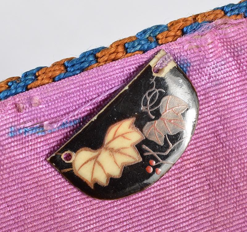 時代提げ物　唐絹　喫煙具　煙草入　煙管入　 寿雄刻　煙管　キセル　V　R4553