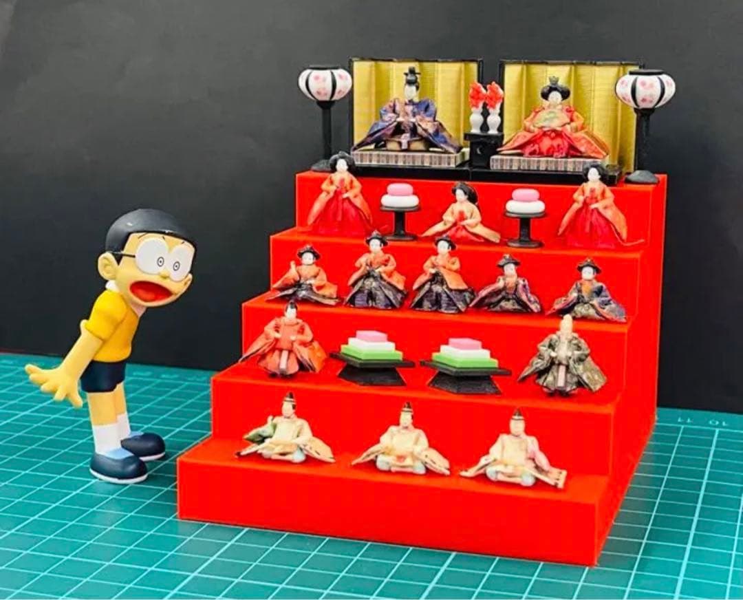 ミニチュア★ひな人形フルセット★フィギュア★1/64★リーメントに★ドールハウス