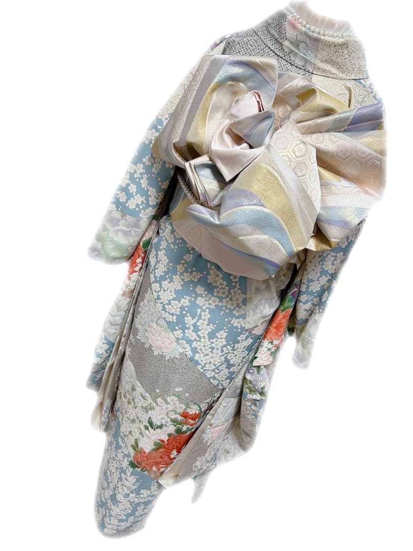 美品　振袖　フルセット　桜花柄振袖 豪華　金刺繍　着物