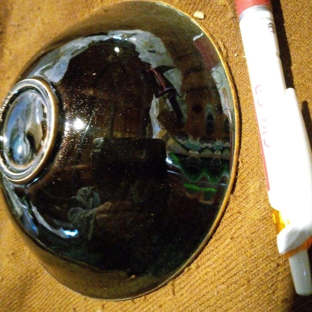 とし　中国陶磁器　磁州窯碗　黒い花柄の陶器