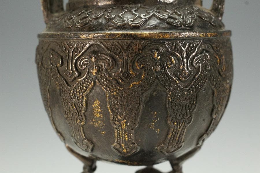 古銅 鬼持ち香炉 仏教美術(K-LC969)