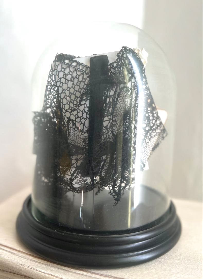 希少 フランスアンティーク パフュームボックス2個 フレーム ガラスドームセット