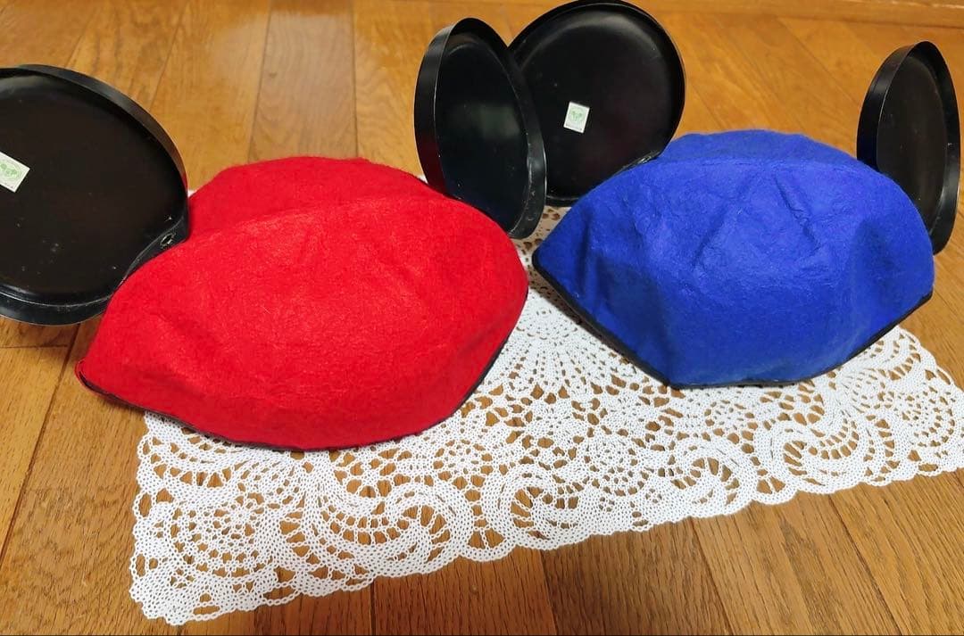 【レア品】東京ディズニーランド　ミッキーマウス 耳付きキャップ 2色セット