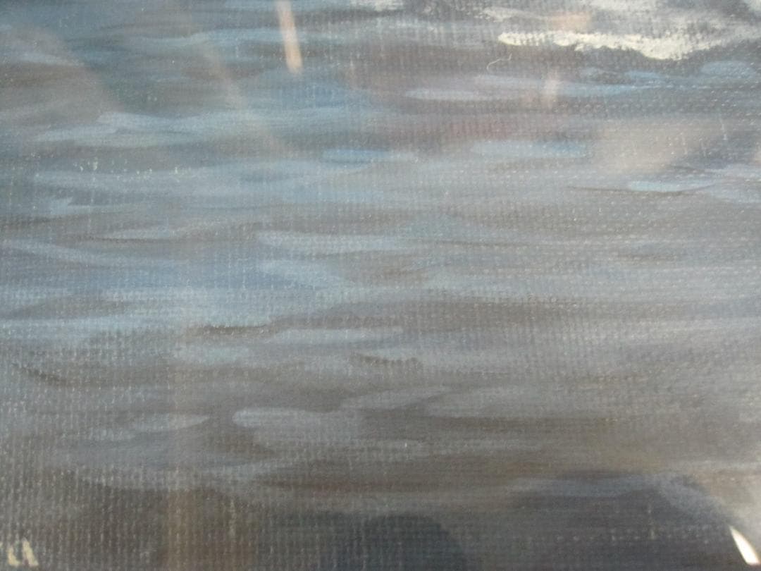 ▲油絵 作者不明 バラ積み船? 海洋画 海　大海原 M10サイズ?▲