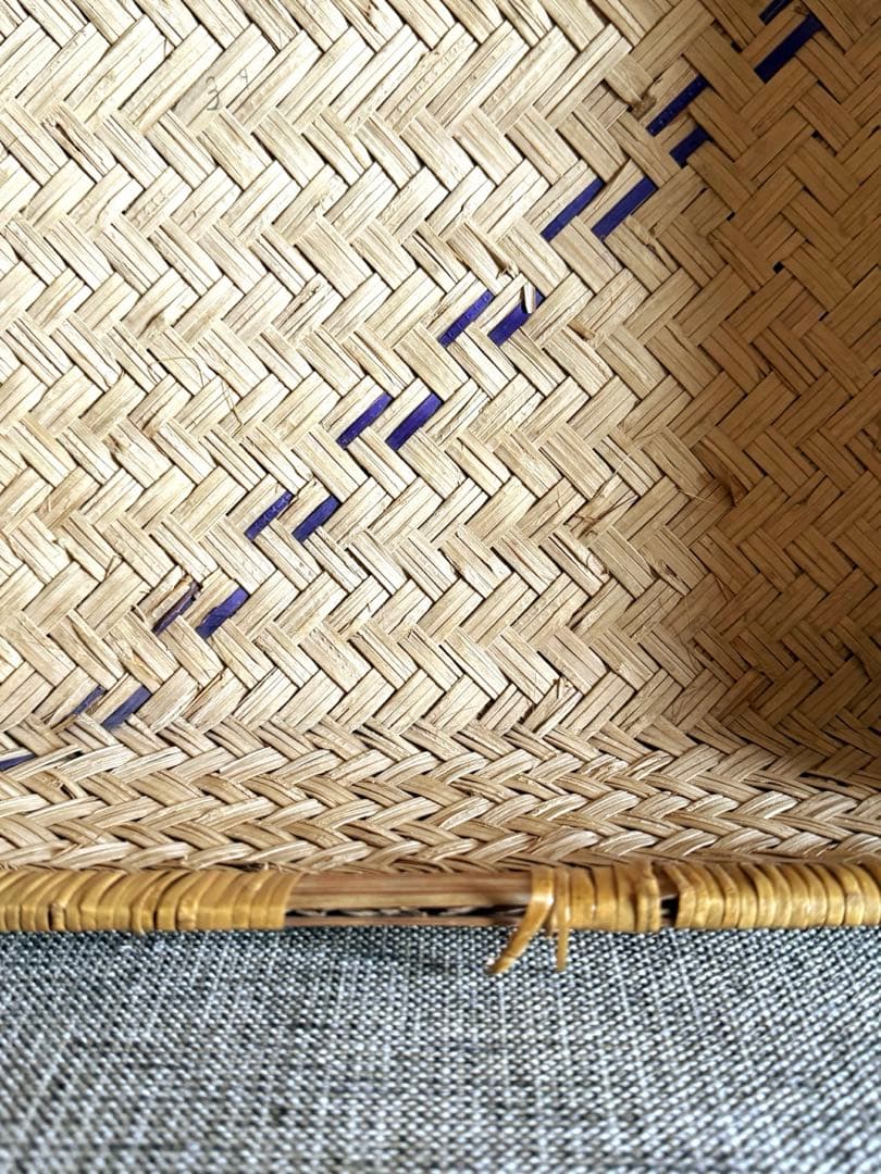 稀少 古道具 鳥越竹細工 竹籠 浅型 行李 鳥越 鈴竹 アンティーク