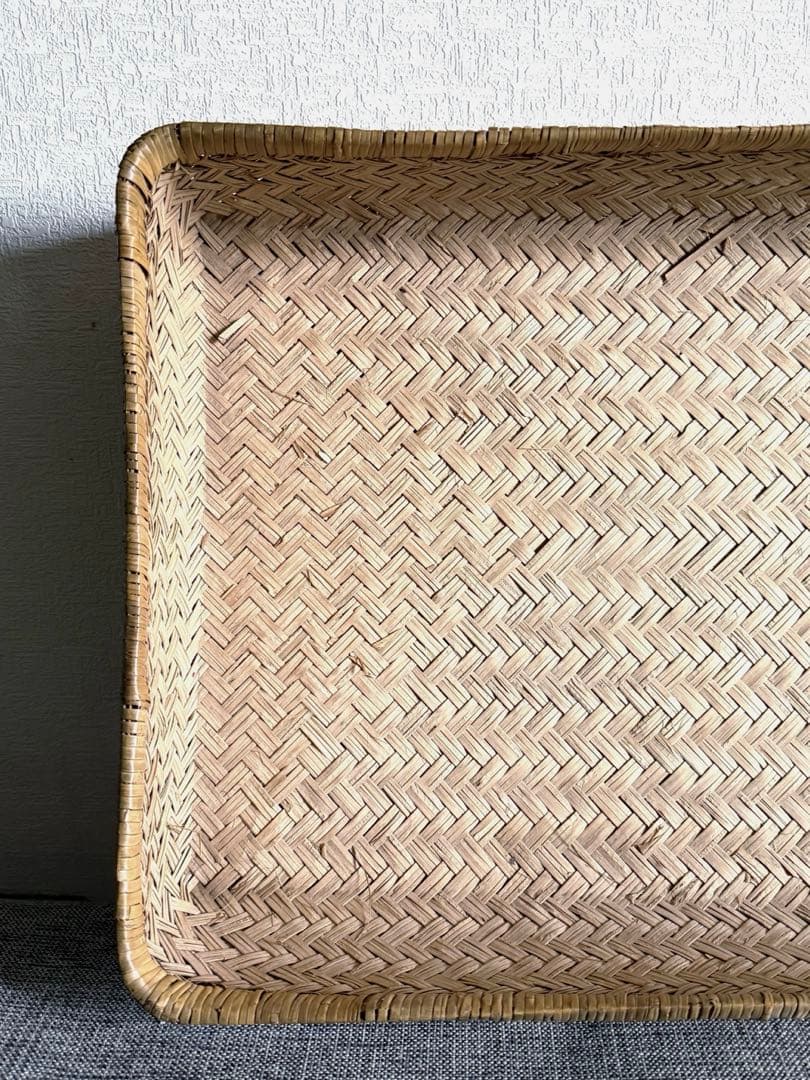 稀少 古道具 鳥越竹細工 竹籠 浅型 行李 鳥越 鈴竹 アンティーク