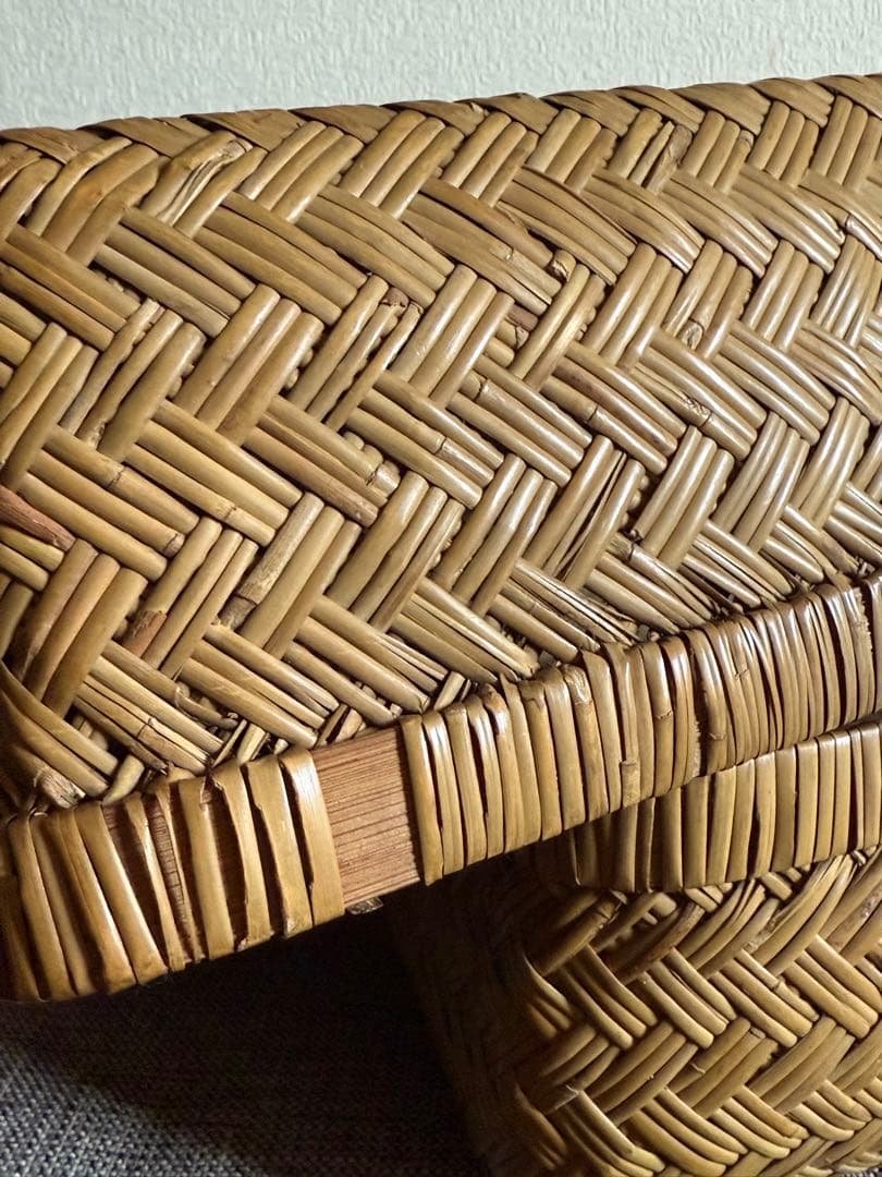 稀少 古道具 鳥越竹細工 竹籠 浅型 行李 鳥越 鈴竹 アンティーク