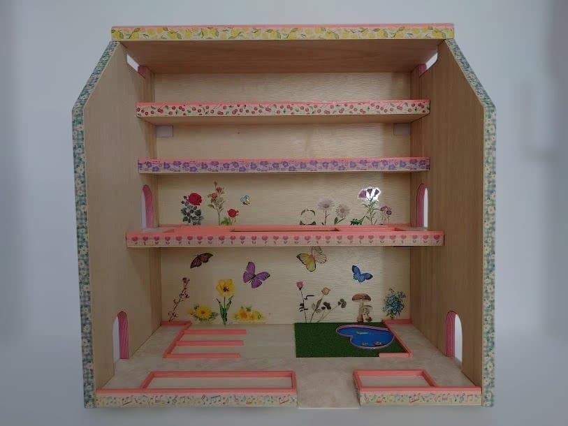 トミカ木製手作り駐車場（スモ－ルピンク）SP04