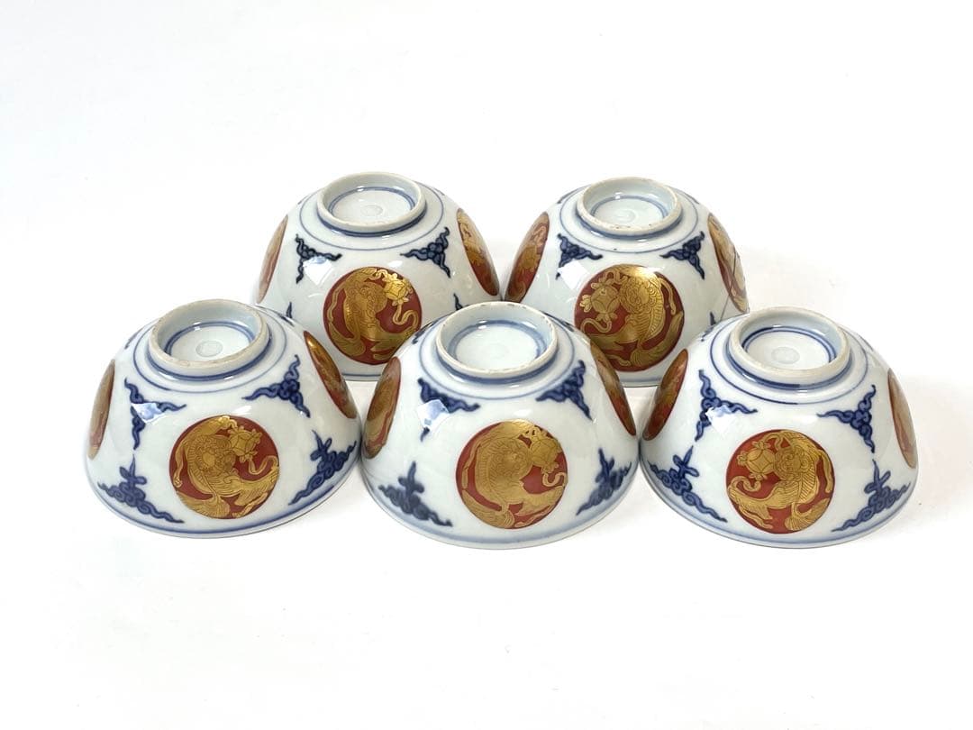 作家物　陶芸家　須田青華　須田菁華　古赤絵金襴手玉取獅子煎茶器　汲出　魯山人