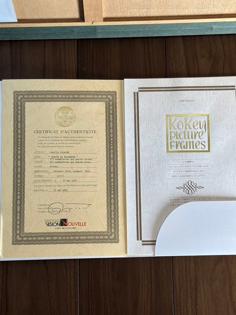 カミーユ・イレール　「春の水面」　リトグラフ6/175真贋証明書付き