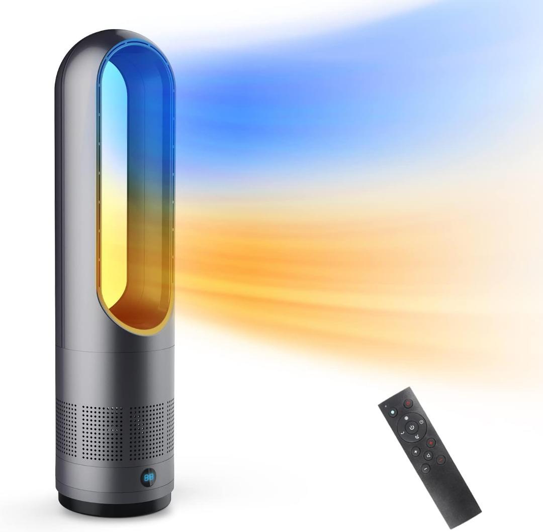 羽なしタワーファン サーキュレーター　扇風機 ８段階送風 大風量 ファンヒーター