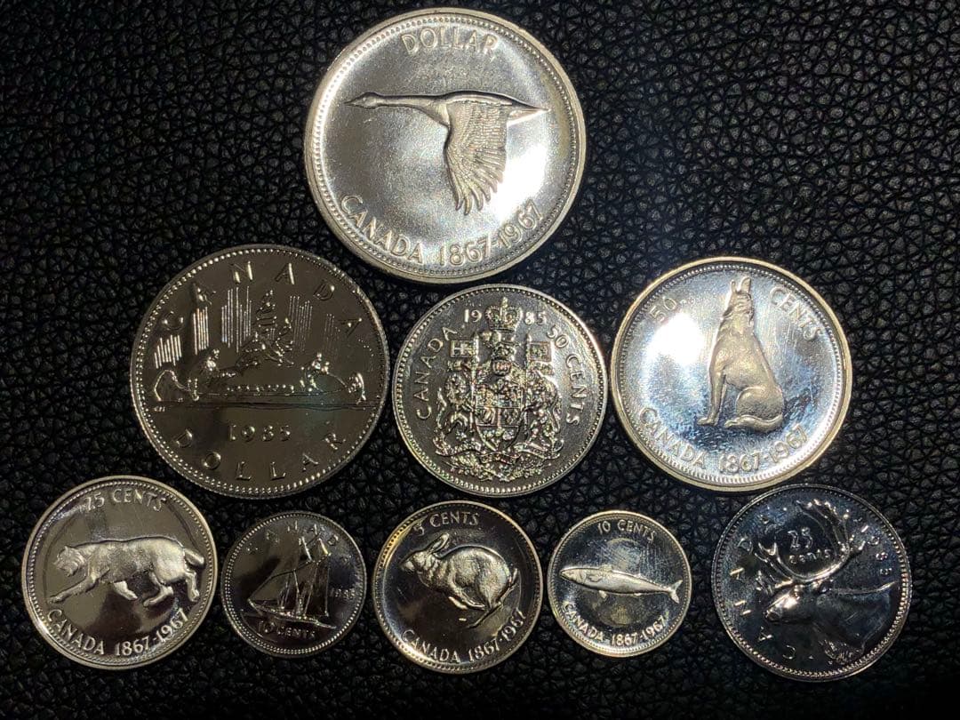 【美品】カナダドル　セント　銀貨　アンティーク