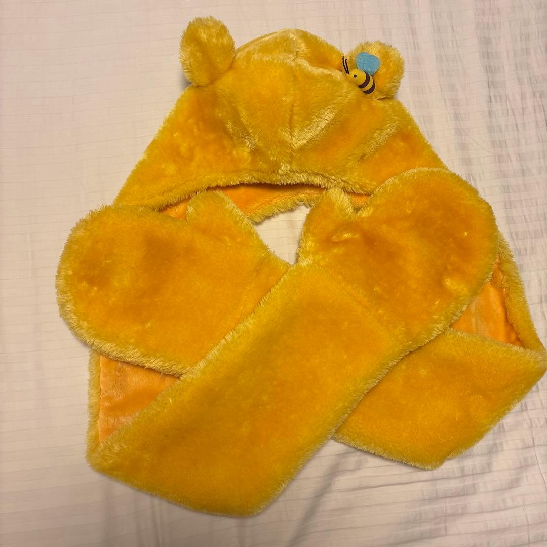 レア　ディズニーリゾート　プーさん　マフラー　ファーキャップ
