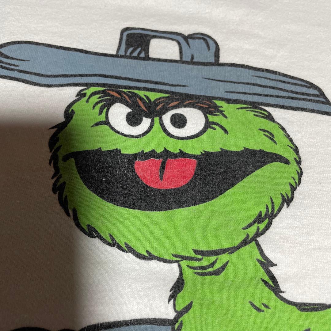 90sヴィンテージtシャツ セサミストリート オスカー 白 XL キャラクターT