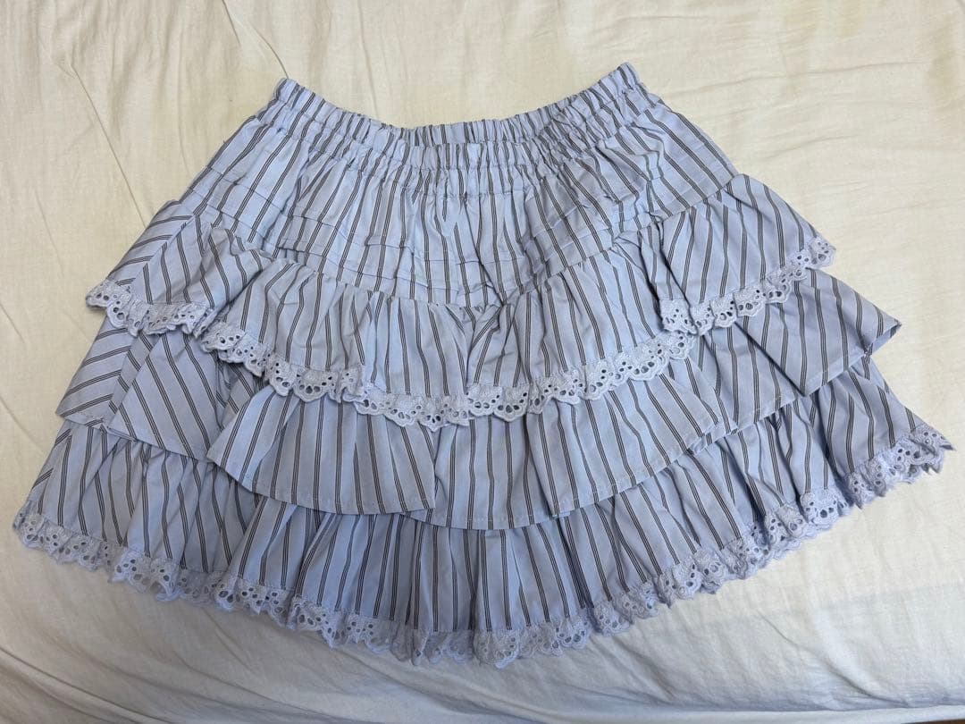 SNIDEL ラッフルティアードスカショーパン ブルー