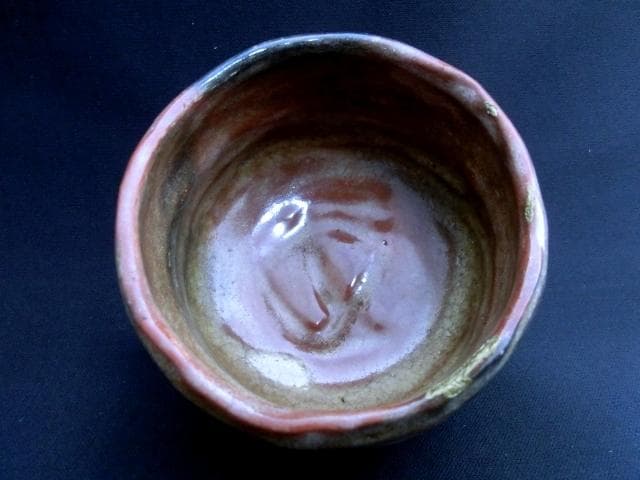 茶碗■古い赤楽茶碗 京焼き 合せ箱 直し有り お茶道具 古美術 時代物 骨董品■