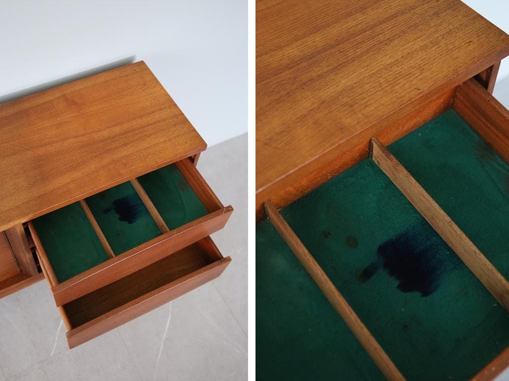 英国アンティークチーク古木サイドボード/木製キャビネット/チェスト(91-142